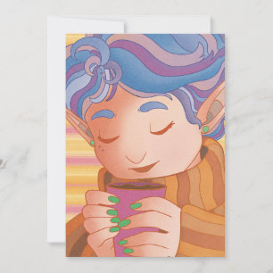 Cozy Christmas Elf Holiday Card