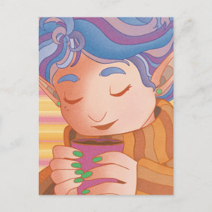 Cozy Christmas Elf Postcard