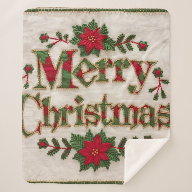 Cozy Christmas: Embroidered Fleece Blankets (Front)