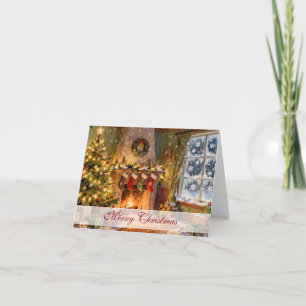 Cozy Christmas Fireplace Magic Thank You Card