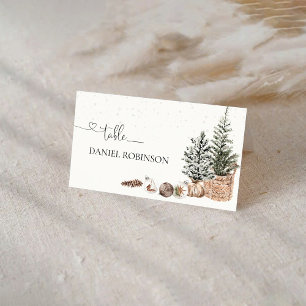 Cozy Christmas Folded Place Card