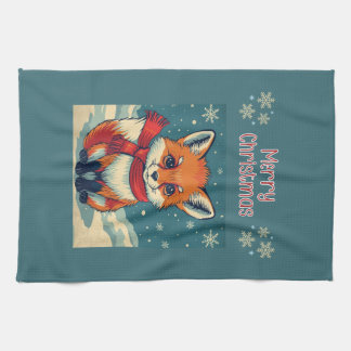 Cozy Christmas Fox Kitchen Towels
