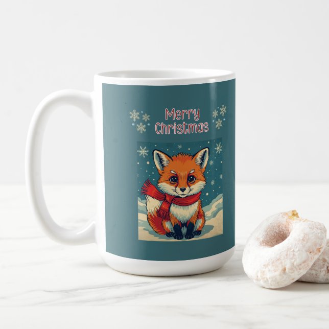 Cozy Christmas Fox Mug (With Donut)