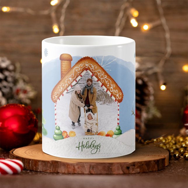 Cozy Christmas Gingerbread House Photo Coffee Mug (Cozy Christmas Photo Gingerbread House Coffee Mug
)