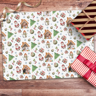 Cozy Christmas Gingerbred Photo Photo Pattern Tissue Paper