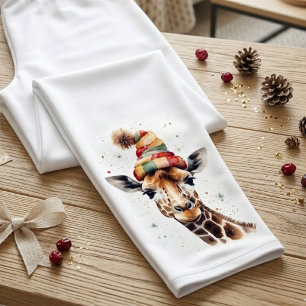 Cozy Christmas Giraffe, custom Capri Leggings