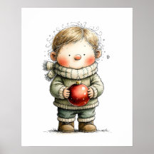 Cozy Christmas Girl Wall Art
