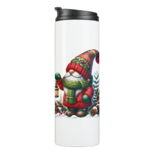 Cozy Christmas Gnome Art – Festive Holiday Thermal Tumbler