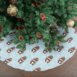 Cozy Christmas Gnome Red Green Winter Cute Brushed Polyester Tree Skirt