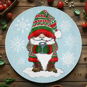 Cozy Christmas Gnome Red Green Winter Cute Cutting Board