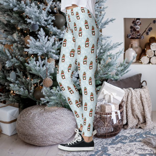 Cozy Christmas Gnome Red Green Winter Cute Leggings