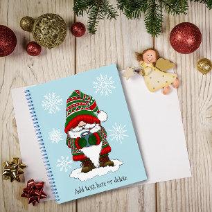 Cozy Christmas Gnome Red Green Winter Cute Notebook