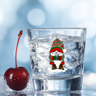 Cozy Christmas Gnome Red Green Winter Cute Shot Glass