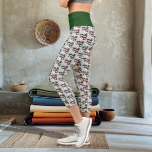Cozy Christmas Gnome Snowman Winter Holiday Cute Capri Leggings