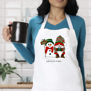 Cozy Christmas Gnome Snowman Winter Holiday Cute Standard Apron