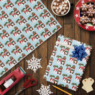 Cozy Christmas Gnome Snowman Winter Holiday Cute Wrapping Paper