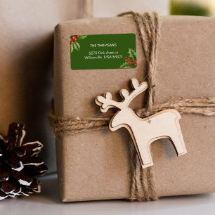 Cozy Christmas Greenery Return Address Label