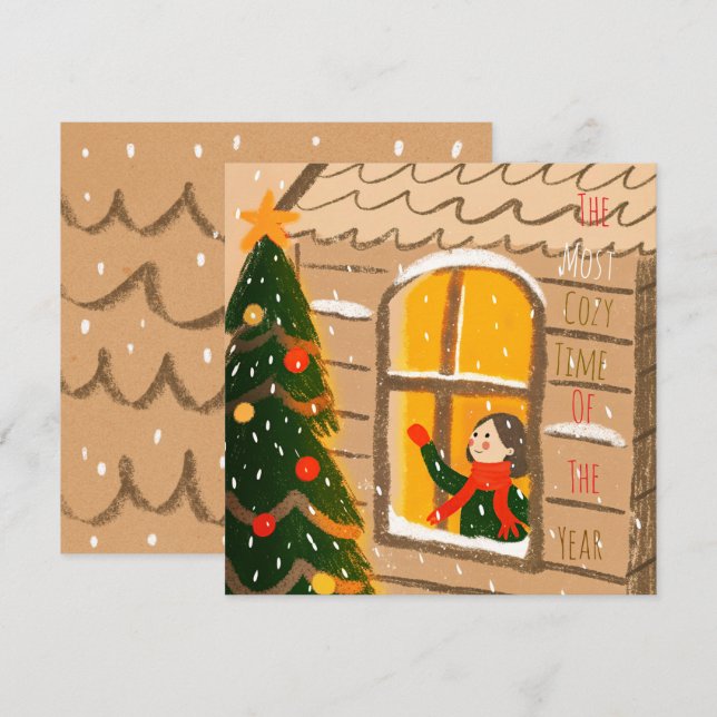 Cozy Christmas Greeting  Card (Front/Back)