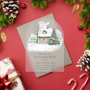 Cozy Christmas Holiday or Christmas Party Acrylic Invitations
