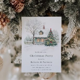 Cozy Christmas Holiday or Christmas Party Invitation