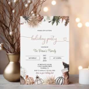 Cozy Christmas Holiday Party Invitation