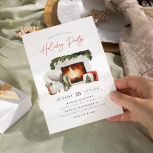 Cozy Christmas Holiday Party Invitation