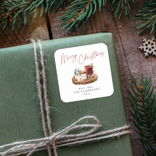 Cozy Christmas Holiday Square Sticker