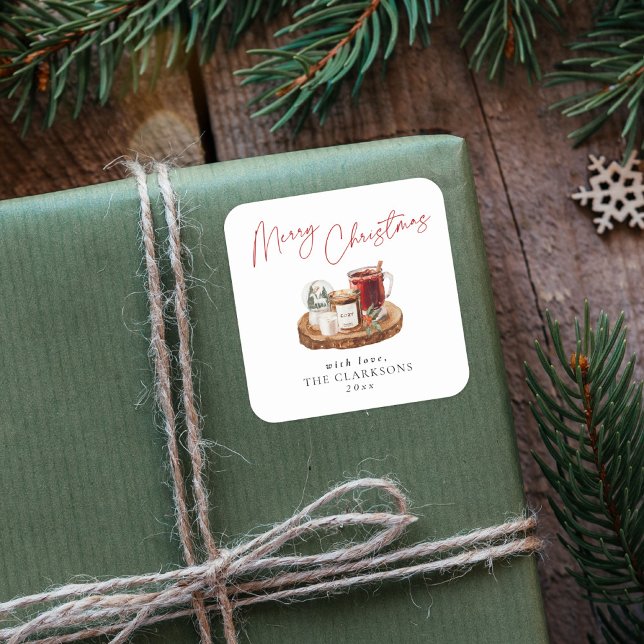Cozy Christmas Holiday  Square Sticker (Creator Uploaded)