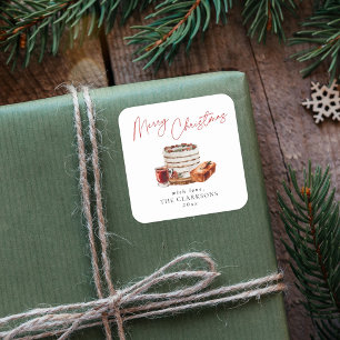Cozy Christmas Holiday Square Sticker