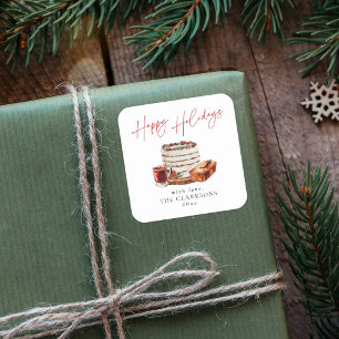 Cozy Christmas Holiday Square Sticker