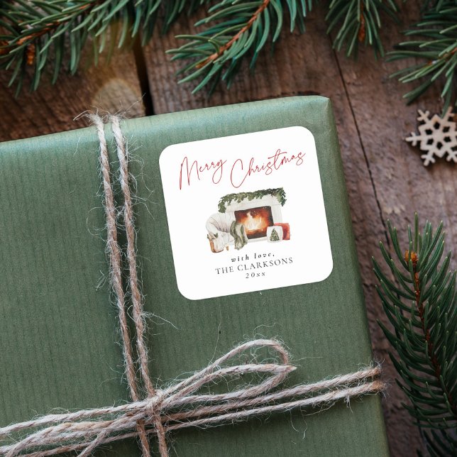 Cozy Christmas Holiday  Square Sticker (Creator Uploaded)