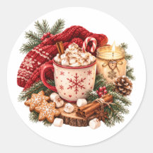 Cozy Christmas Hot Chocolate Winter Hygge Red