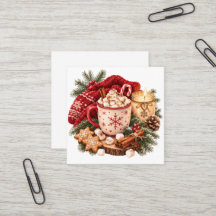 Cozy Christmas Hot Chocolate Winter Hygge Red