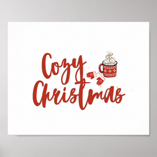 Cozy Christmas: Hot Cocoa & Mittens Design Poster (Front)