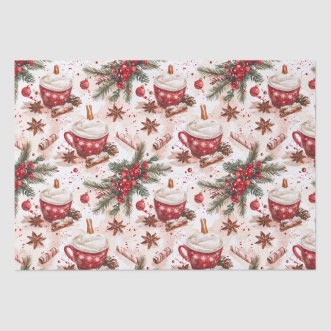 Cozy Christmas Hot Cocoa Tissue Paper (Front)