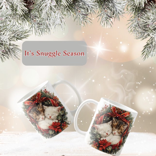 Cozy Christmas Kittens Coffee Mug (Kittens Christmas Mug)