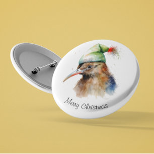 Cozy Christmas Kiwi, custom 2 Inch Round Button