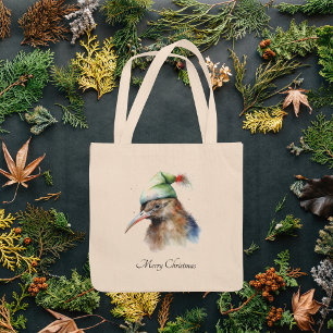 Cozy Christmas Kiwi, custom Tote Bag