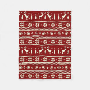 Cozy Christmas Knit Pattern Blanket