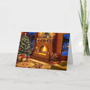 Cozy Christmas Living room Holiday Card