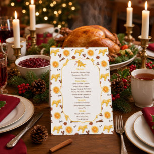 Cozy Christmas Menu Card Dala Horse Gingerbread