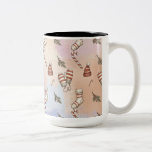 Cozy Christmas Mittens Holiday Two-Tone Coffee Mug