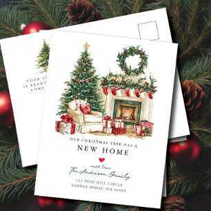 Cozy Christmas Moving  Announcement  Postcard