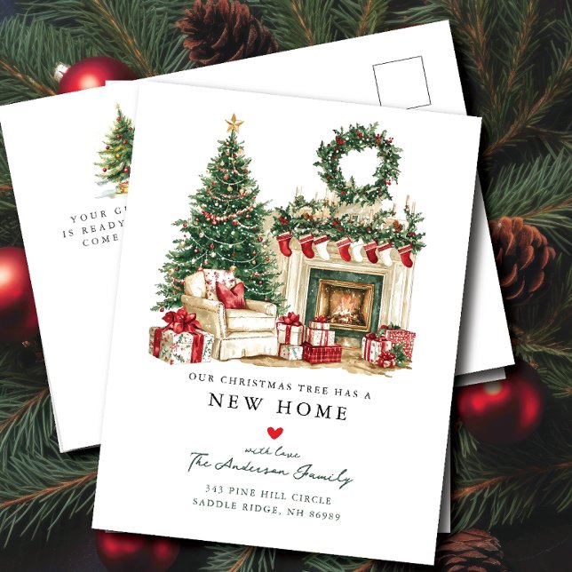 Cozy Christmas Moving  Announcement  Postcard (Creator Uploaded)