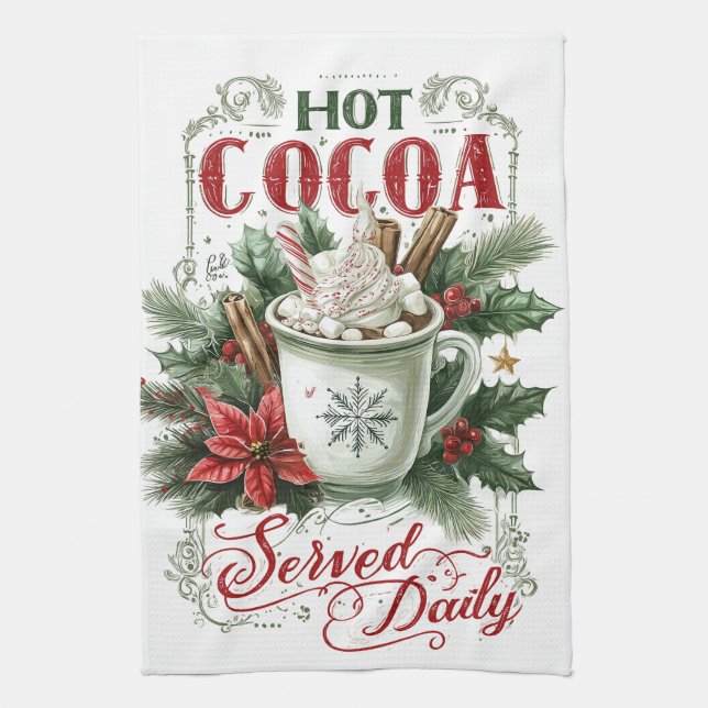Cozy Christmas Mug Kitchen Towel (Vertical)