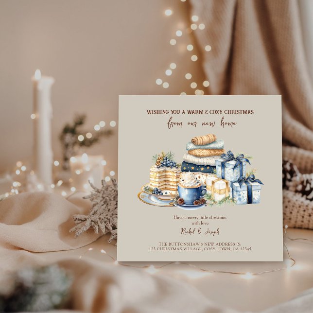 Cozy Christmas New Home Christmas Holiday Card (Cozy Christmas New Home Card from the Holiday Moving Announcements Collection 
by Darling & May)