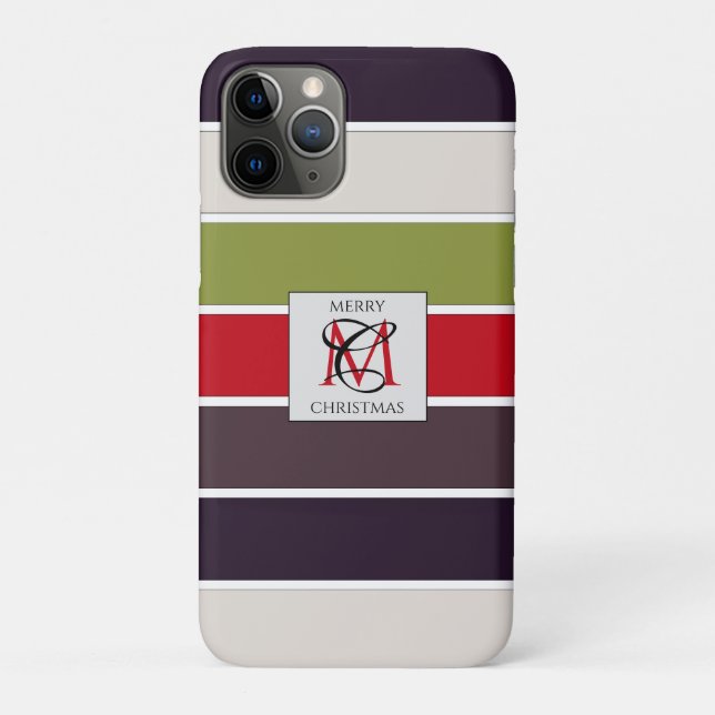 Cozy Christmas Pastel Colour Palette Monogram Case-Mate iPhone Case (Back)