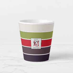 Cozy Christmas Pastel Colour Palette Monogram Latte Mug