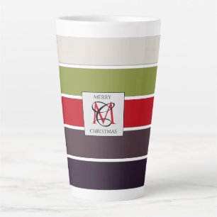 Cozy Christmas Pastel Colour Palette Monogram Latte Mug