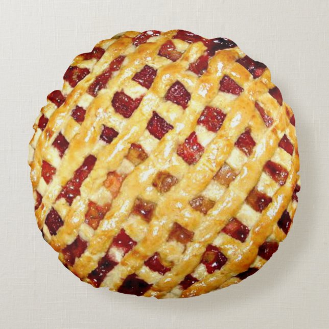 Cozy Christmas Pie Photo Round Pillow (Front)